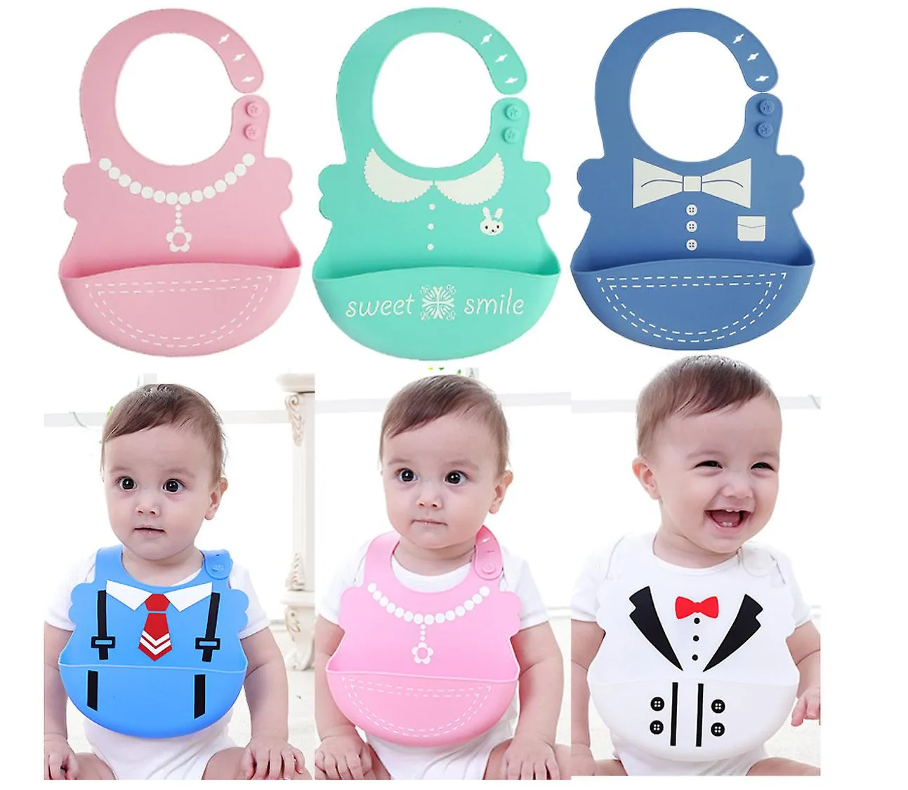 11# Silicone baby bib, children's Reusable feeding bib AZ10011