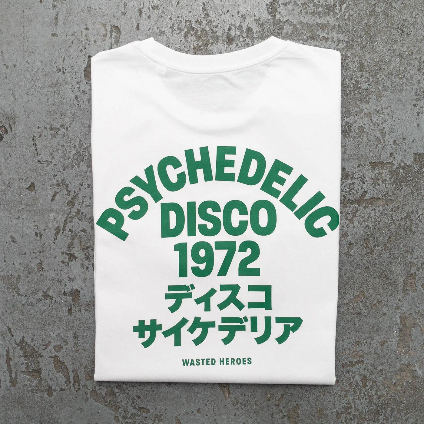 1972 Psychedelic Disco Back Print - Oversized Tshirt - White