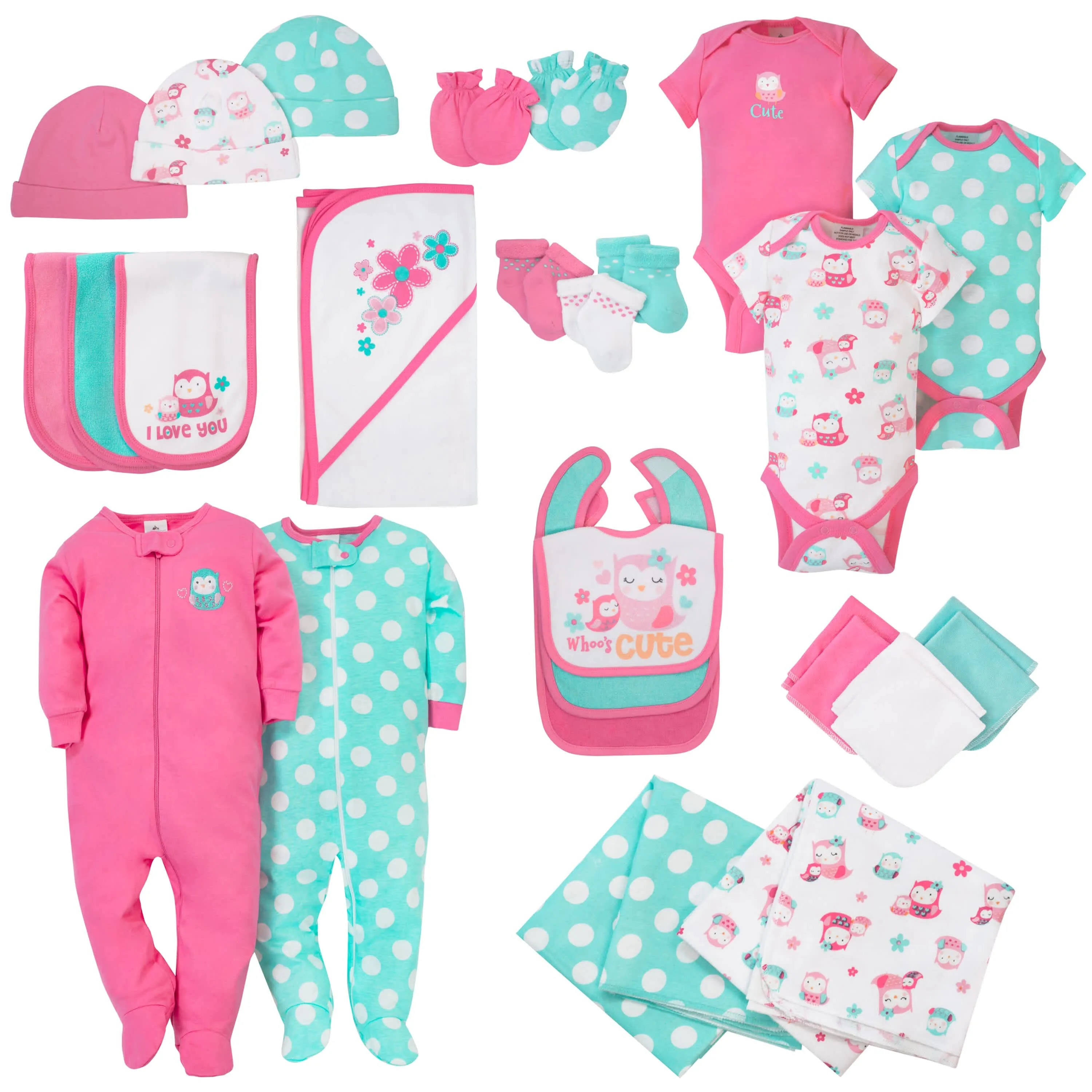 28-Piece Baby Girls Owl Gift Bundle