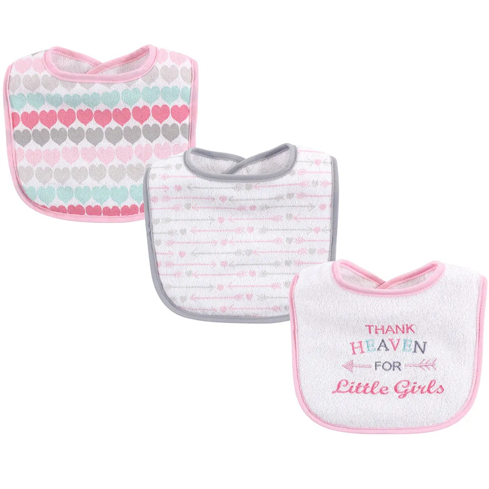 3-Pack Thank Heaven for Little Girls Drooler Bibs 01732