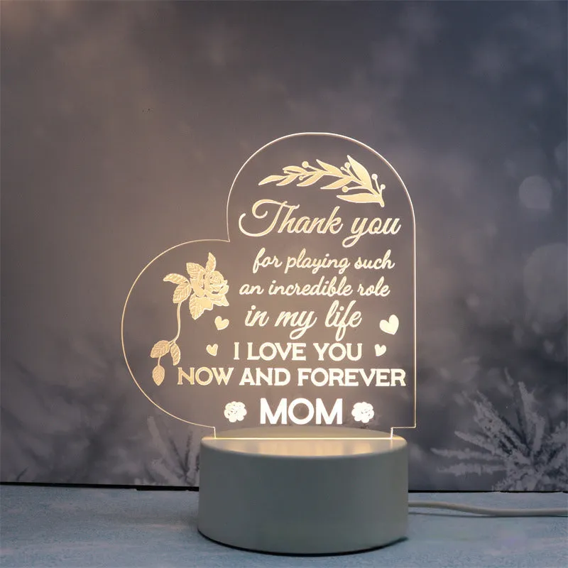 Acrylic Engraved Night Light - Best Mother’s Day Gifts