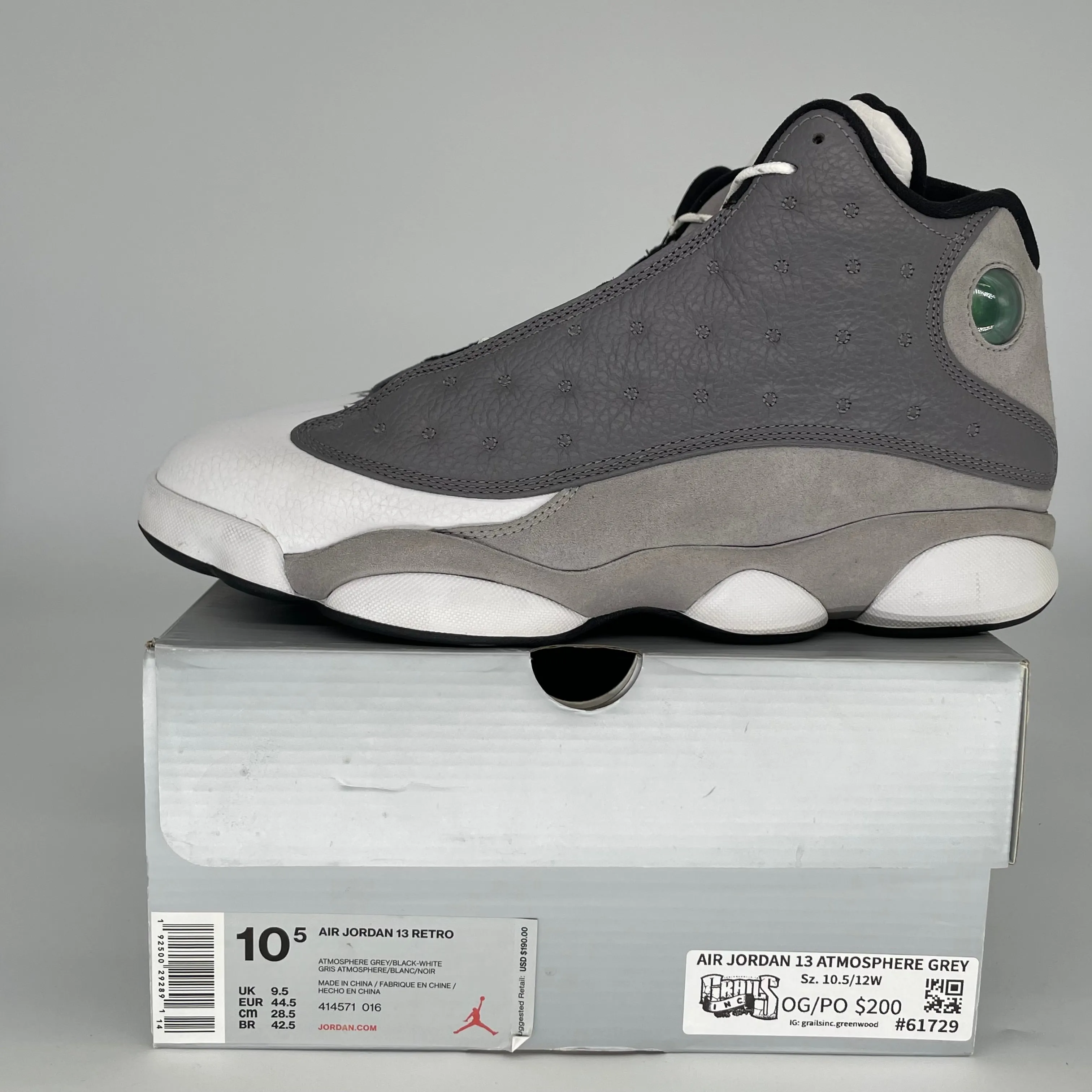 AIR JORDAN 13 ATMOSPHERE GREY SIZE 10.5 414571-016