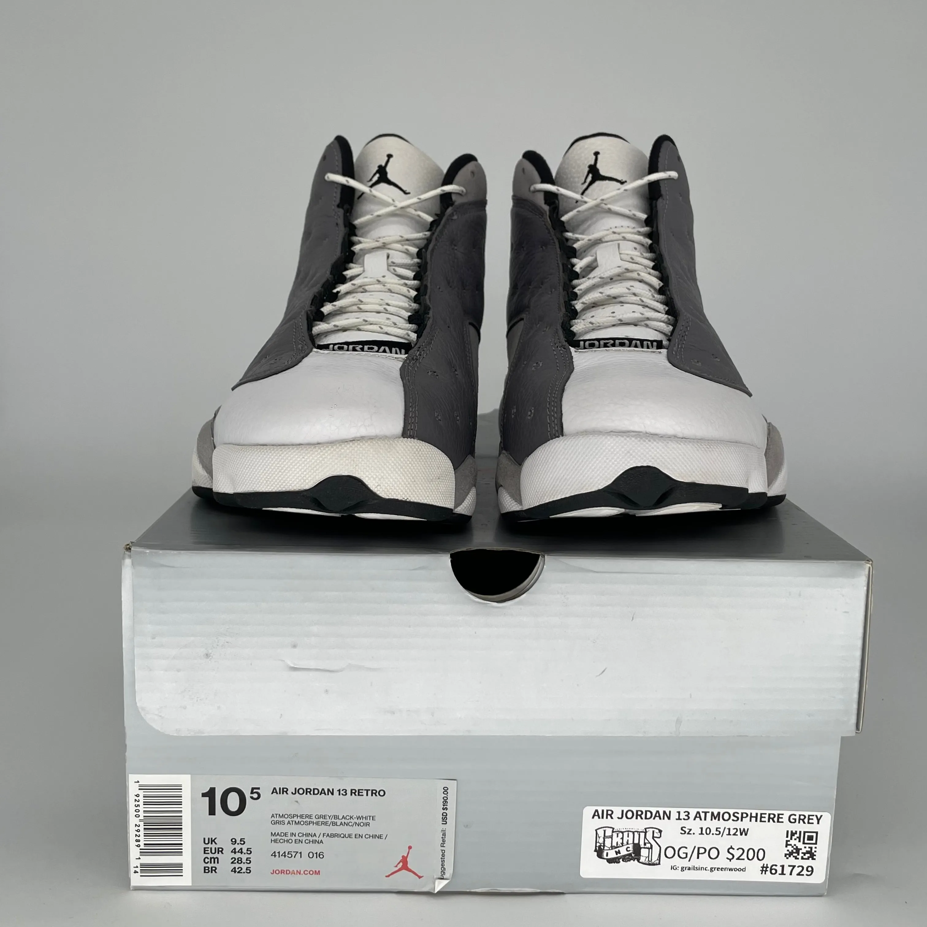 AIR JORDAN 13 ATMOSPHERE GREY SIZE 10.5 414571-016