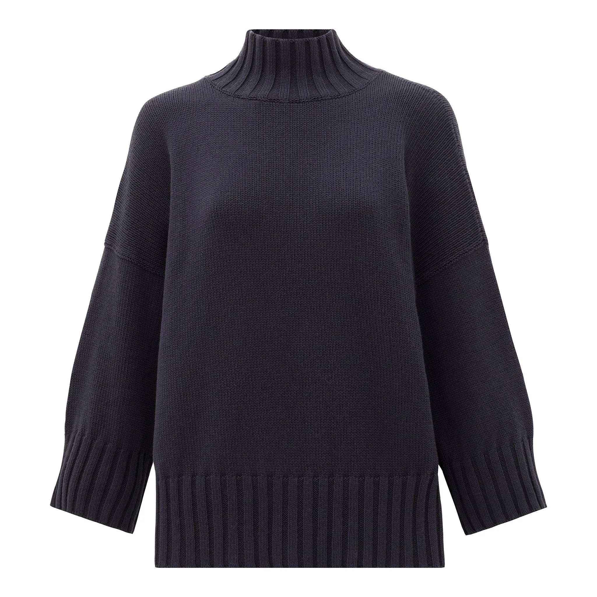 Alessandra Cotton and Cashmere Sweater - Navy