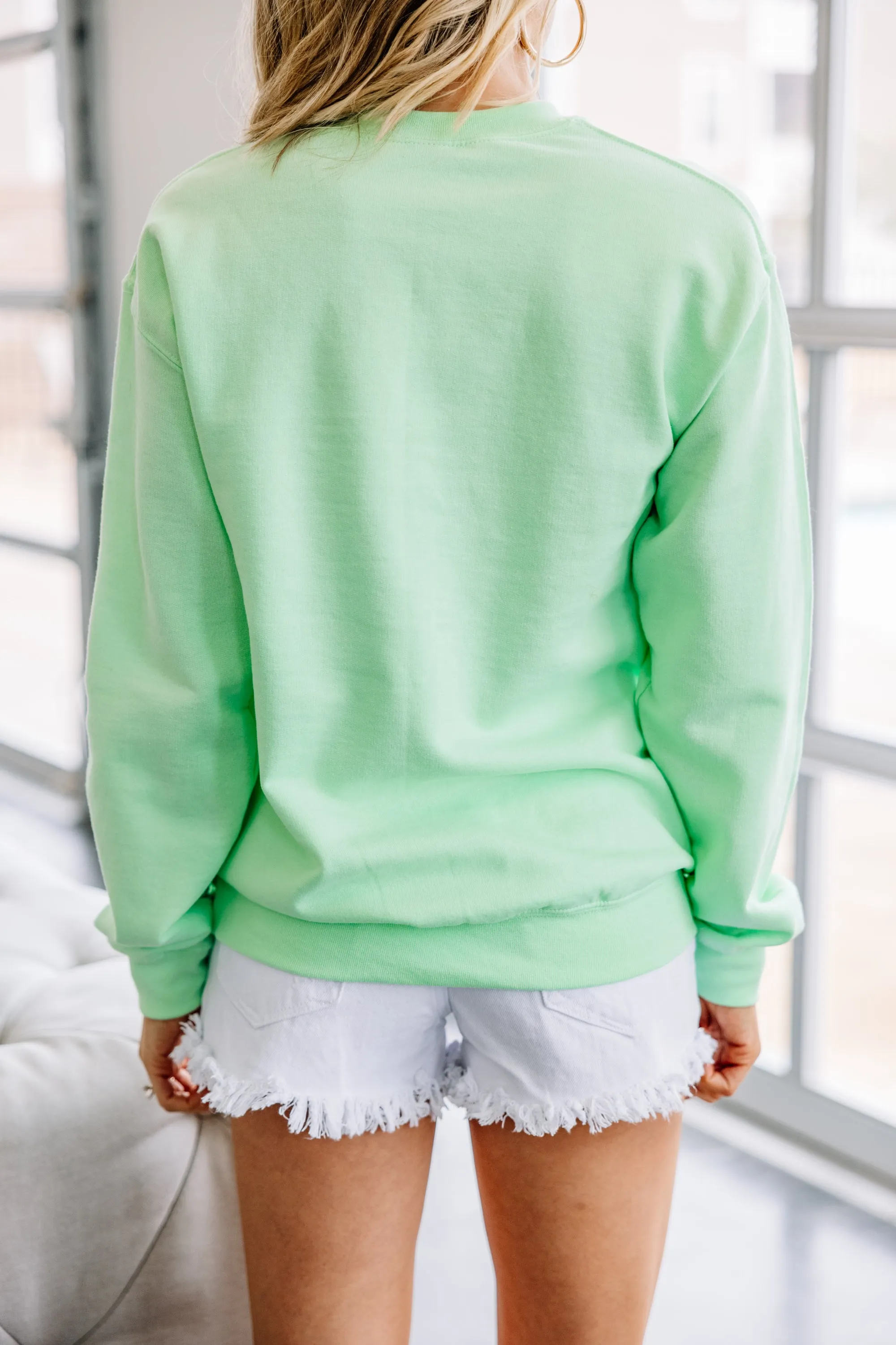 All The Love To Give Mint Green Graphic Sweatshirt