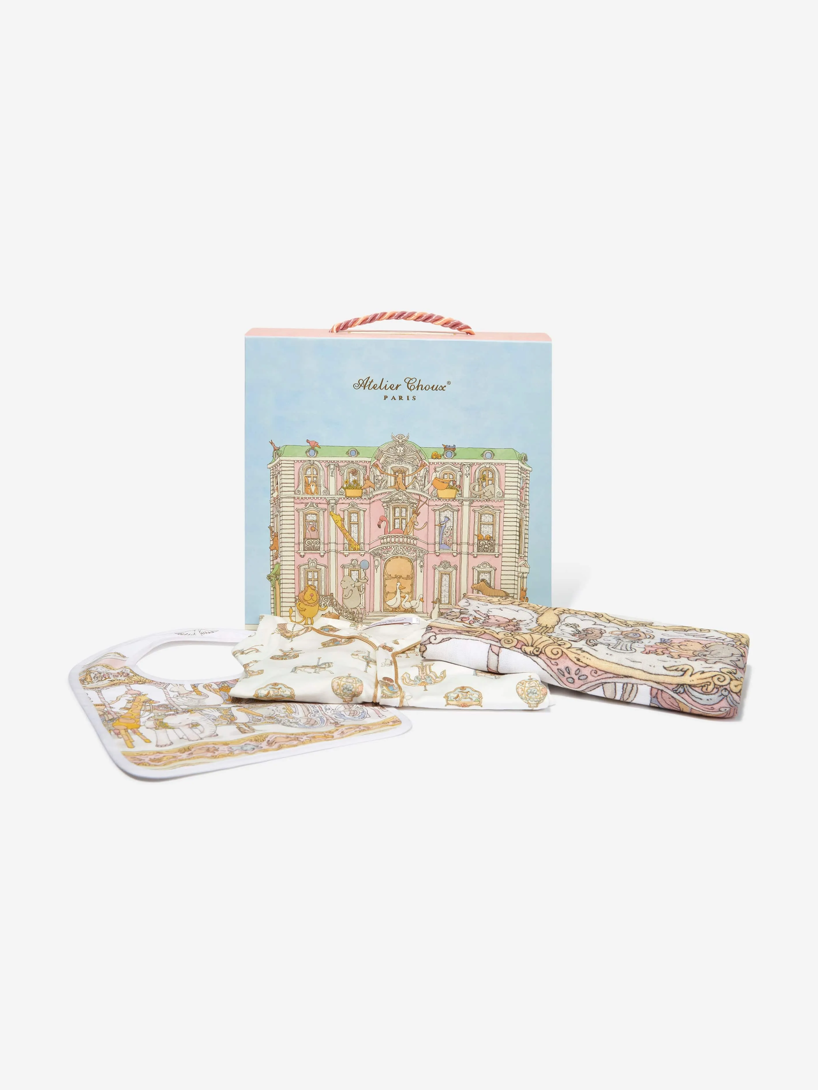 Atelier Choux Baby Girls Carousel Gift Set in Pink