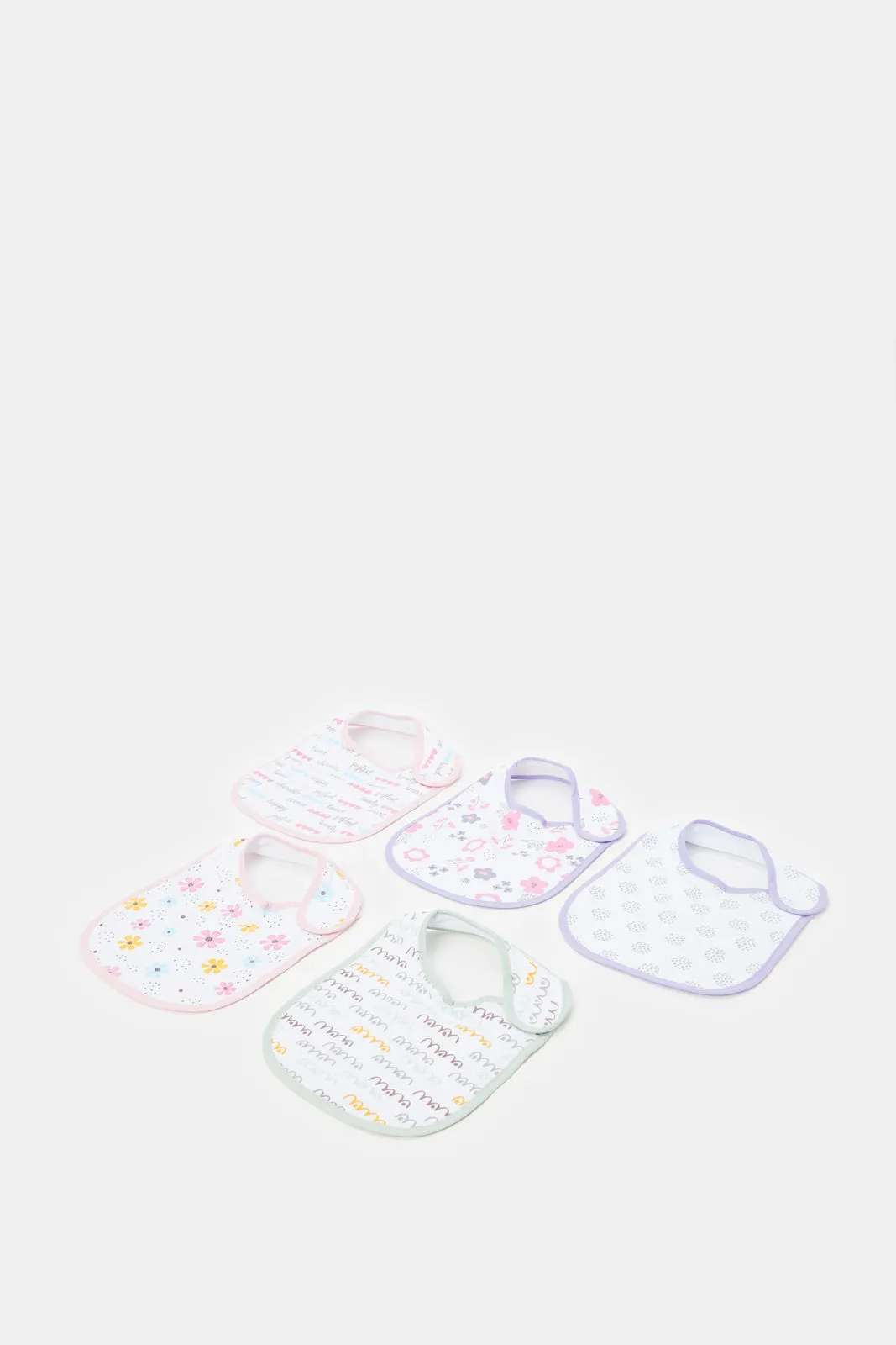 Babies Assorted Printed Bib Set (5 Piece)