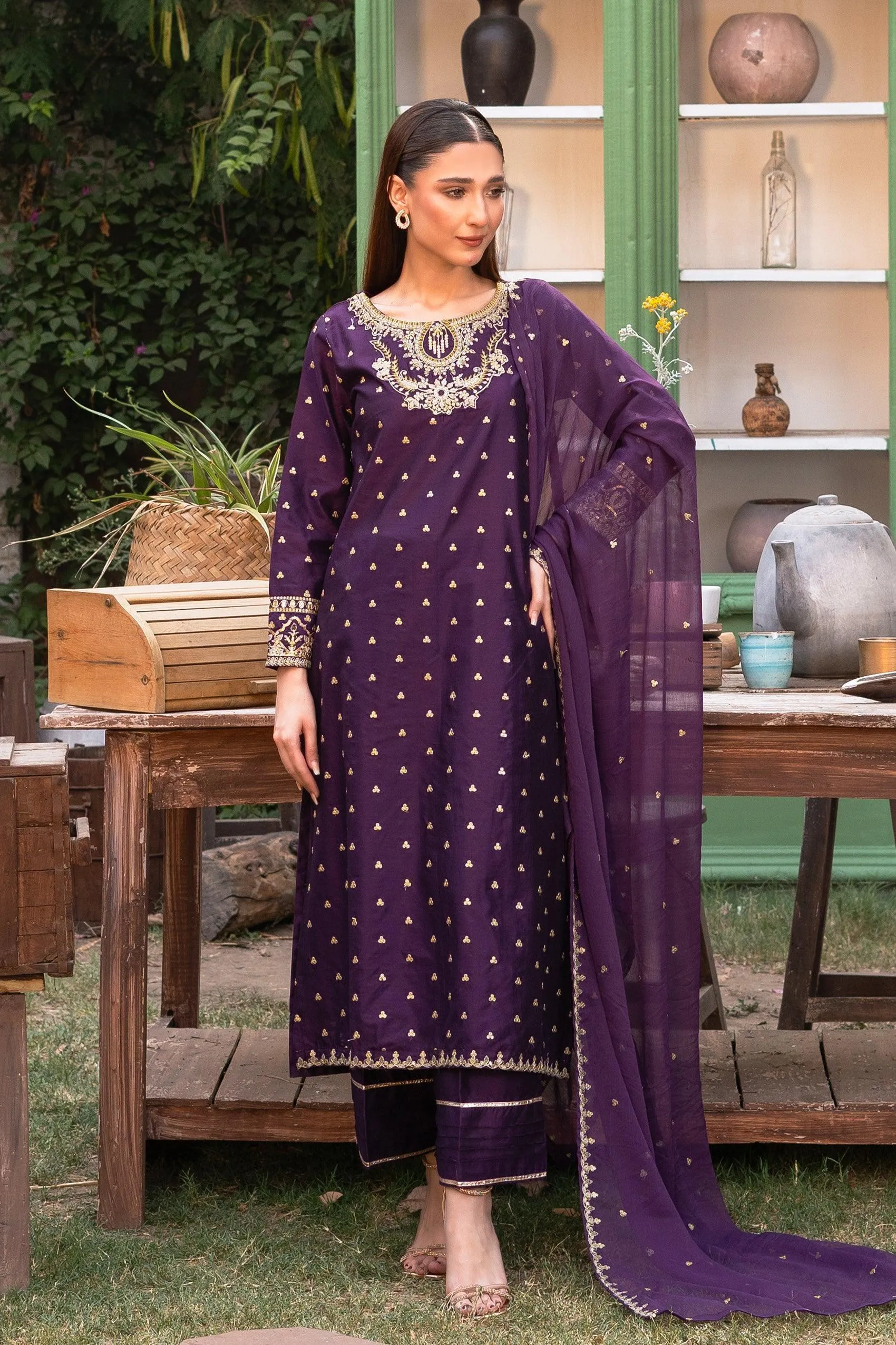 Baharaneh (Purple) KLX-00923 (3 PC)