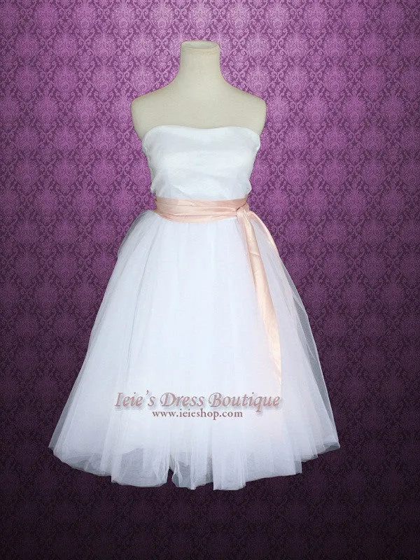 Ballerina Tutu Tulle Knee Length Short Wedding Dress JULIET