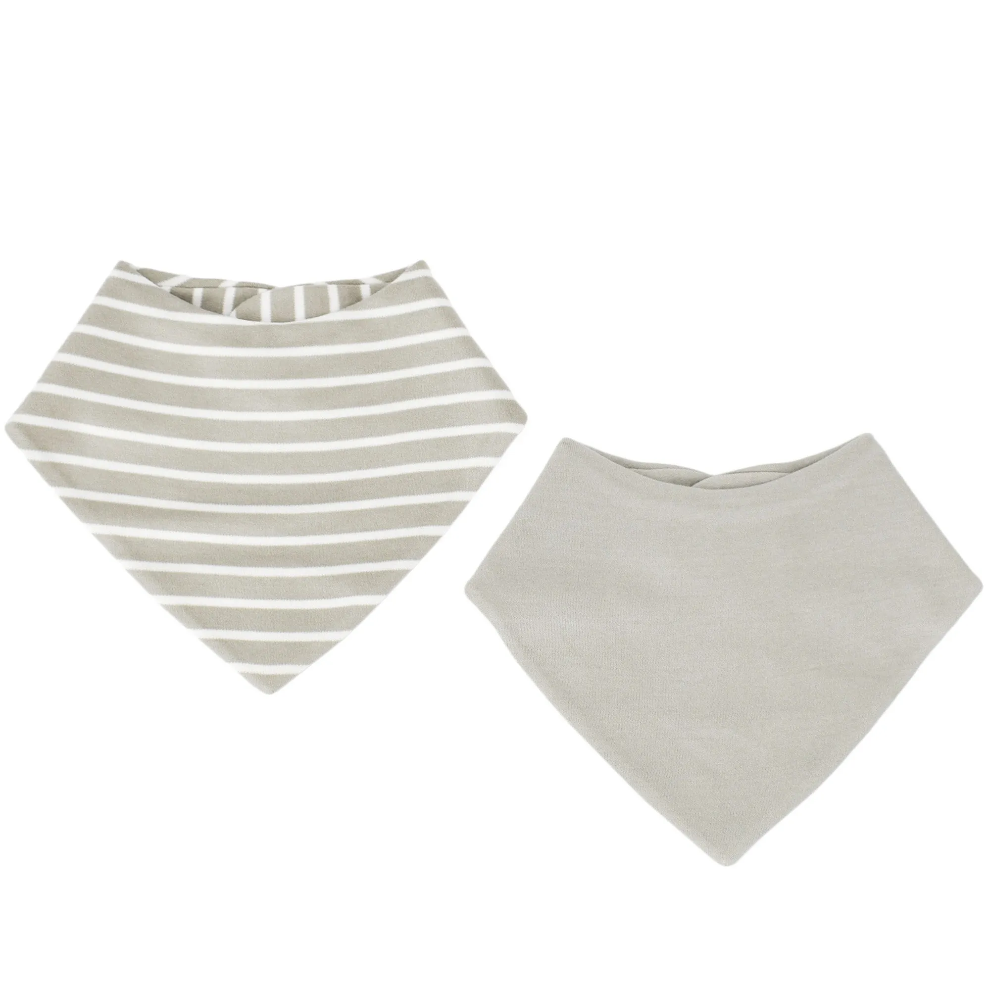 Bandana Bib Set, Merino Wool & Organic Cotton, Set of 2, Birch Gray