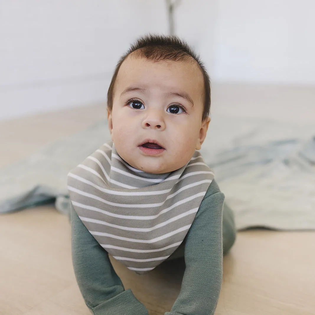 Bandana Bib Set, Merino Wool & Organic Cotton, Set of 2, Earth