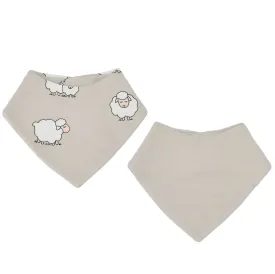 Bandana Bib Set, Merino Wool & Organic Cotton, Set of 2, Sheep