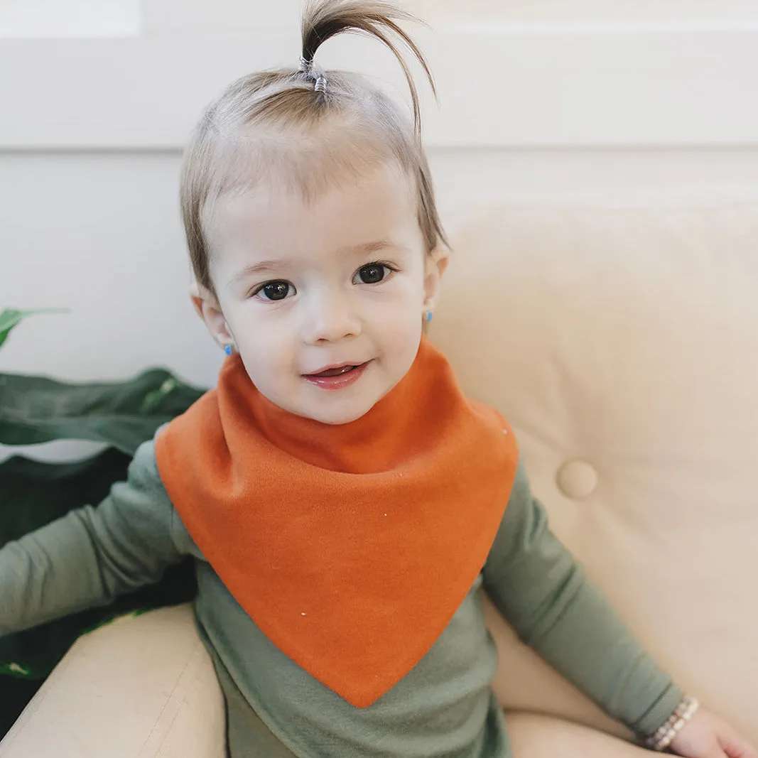 Bandana Bib Set, Merino Wool & Organic Cotton, Set of 2, Terracotta