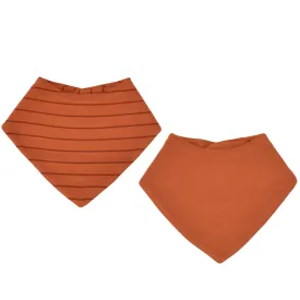 Bandana Bib Set, Merino Wool & Organic Cotton, Set of 2, Terracotta