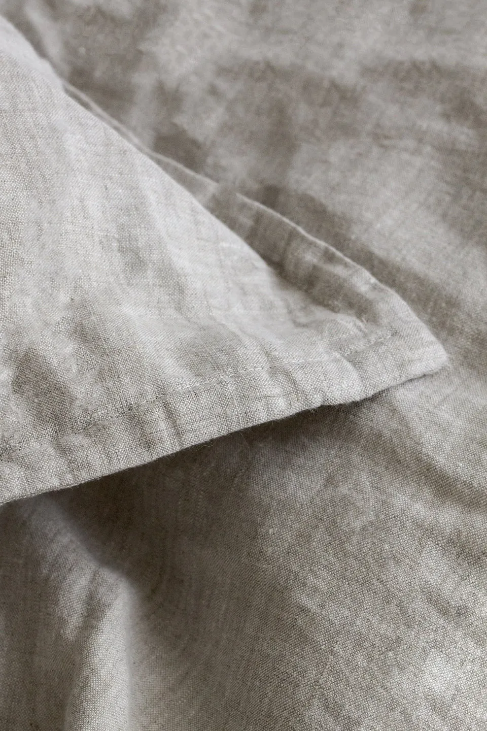 Belgian Washed Linen Queen Natural Duvet Cover Set