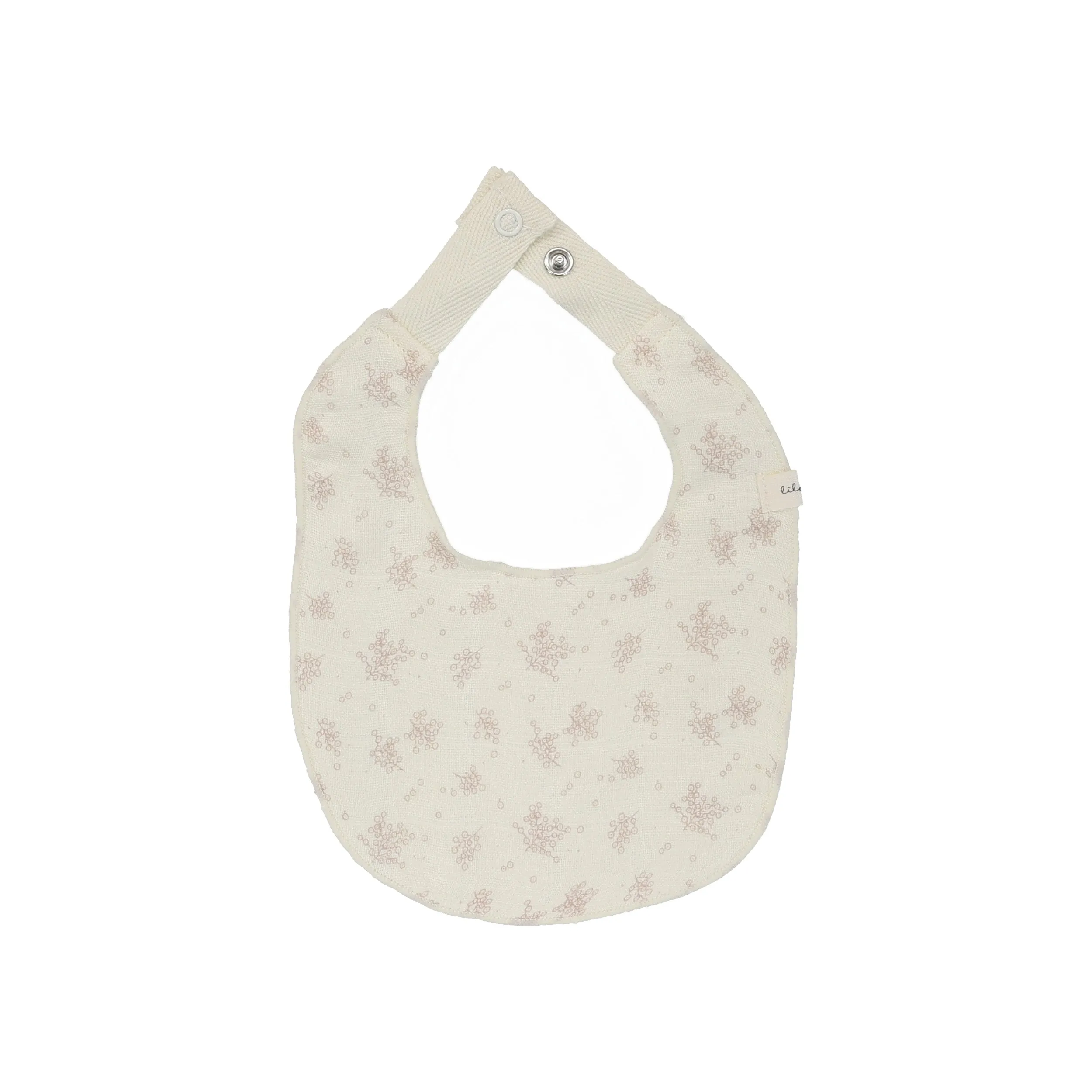 bib floral cluster - vanilla/mauve