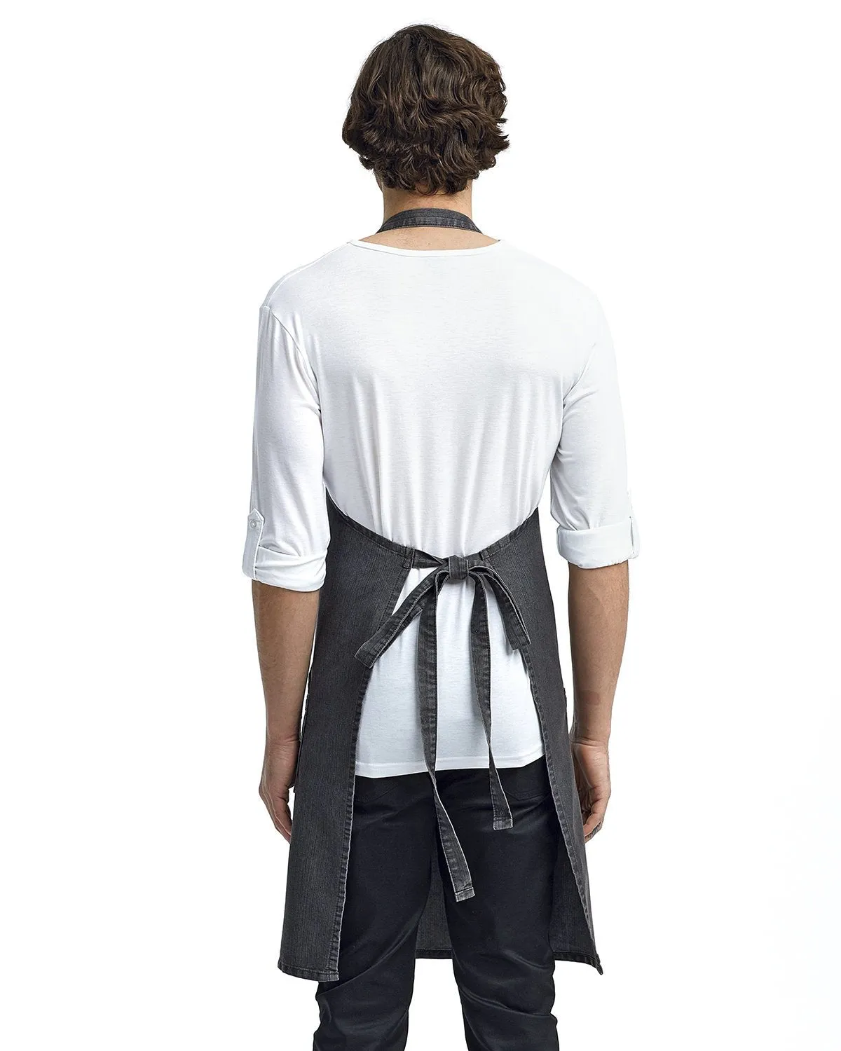 Black Denim Bib Adjustable Apron (4 Pocket Pouch)