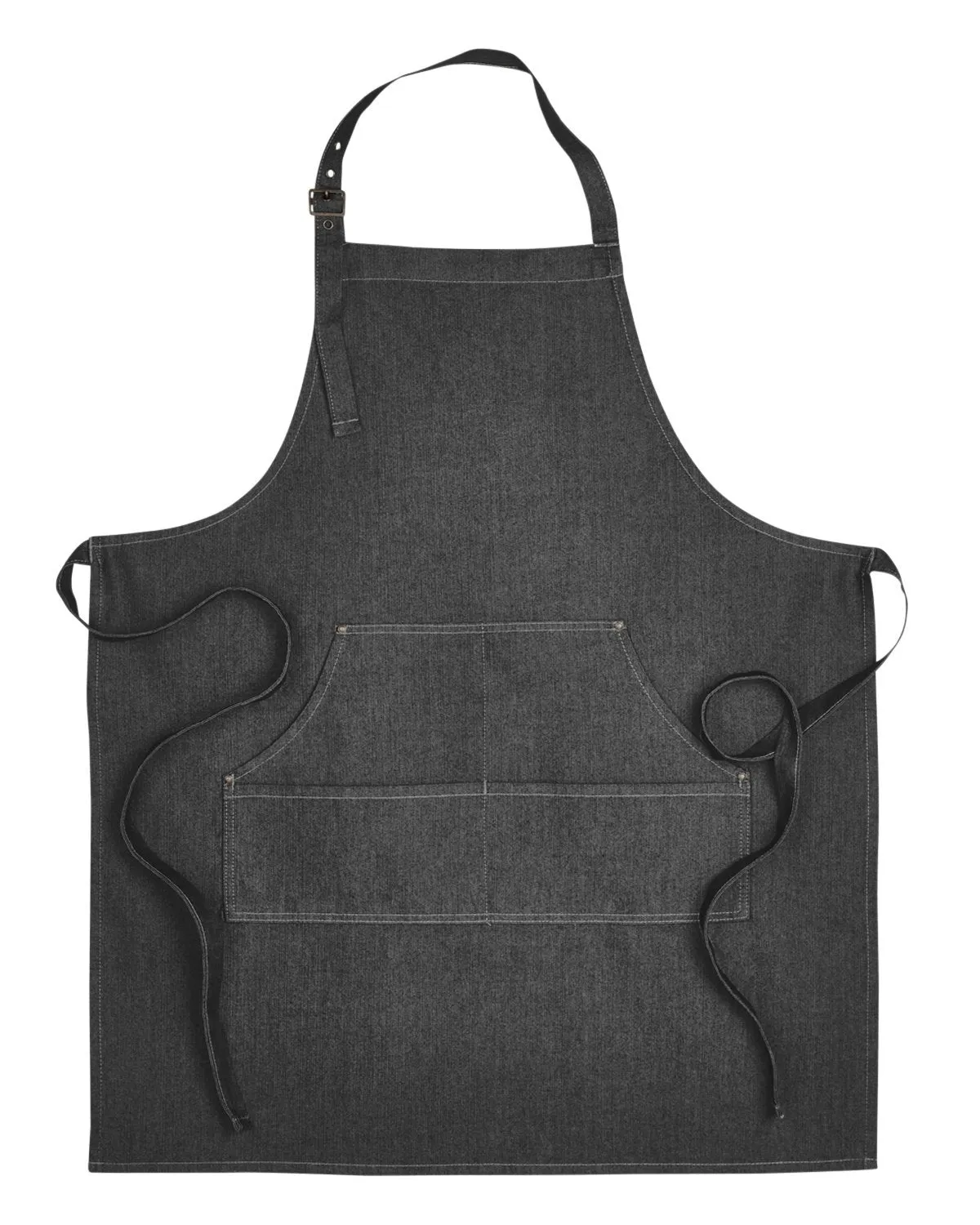 Black Denim Bib Adjustable Apron (4 Pocket Pouch)