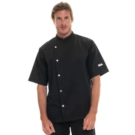 Black Kitchen Coat with Silver Buttons - MANELLI