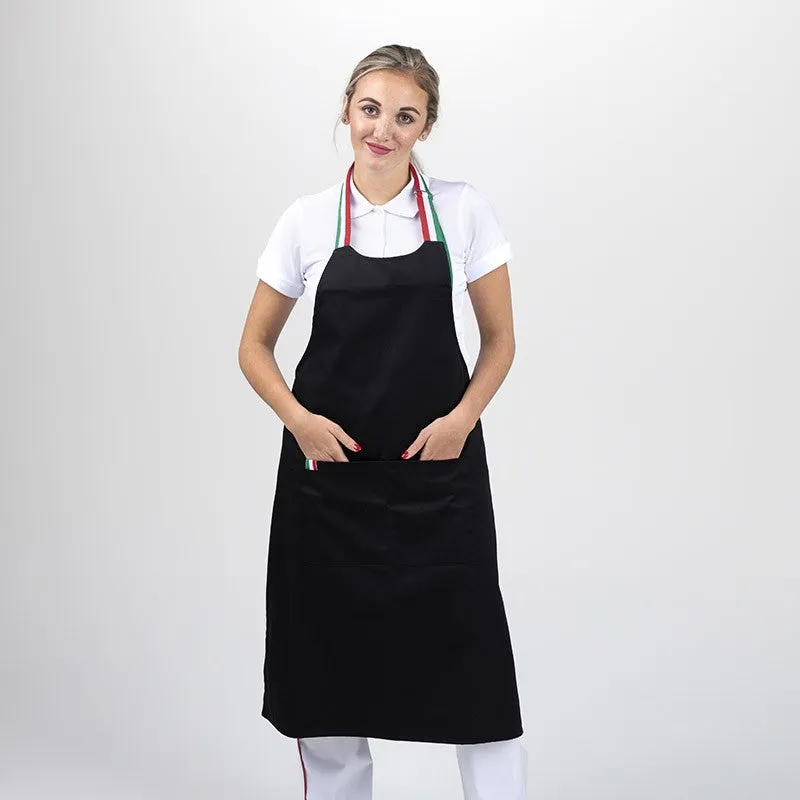 Black Napoli Bib Apron - MANELLI