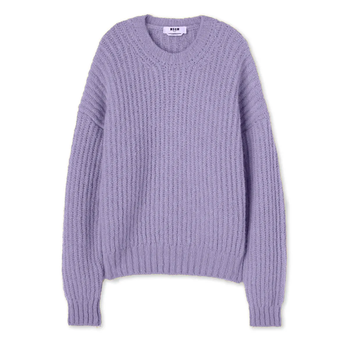 Blended wool crewneck sweater "Warm Winter" Lilac