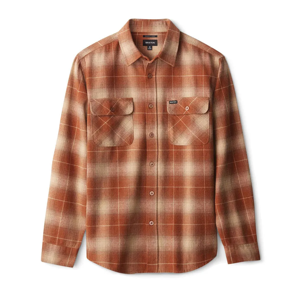 Brixton Bowery Flannel Long Sleeve Shirt Copper