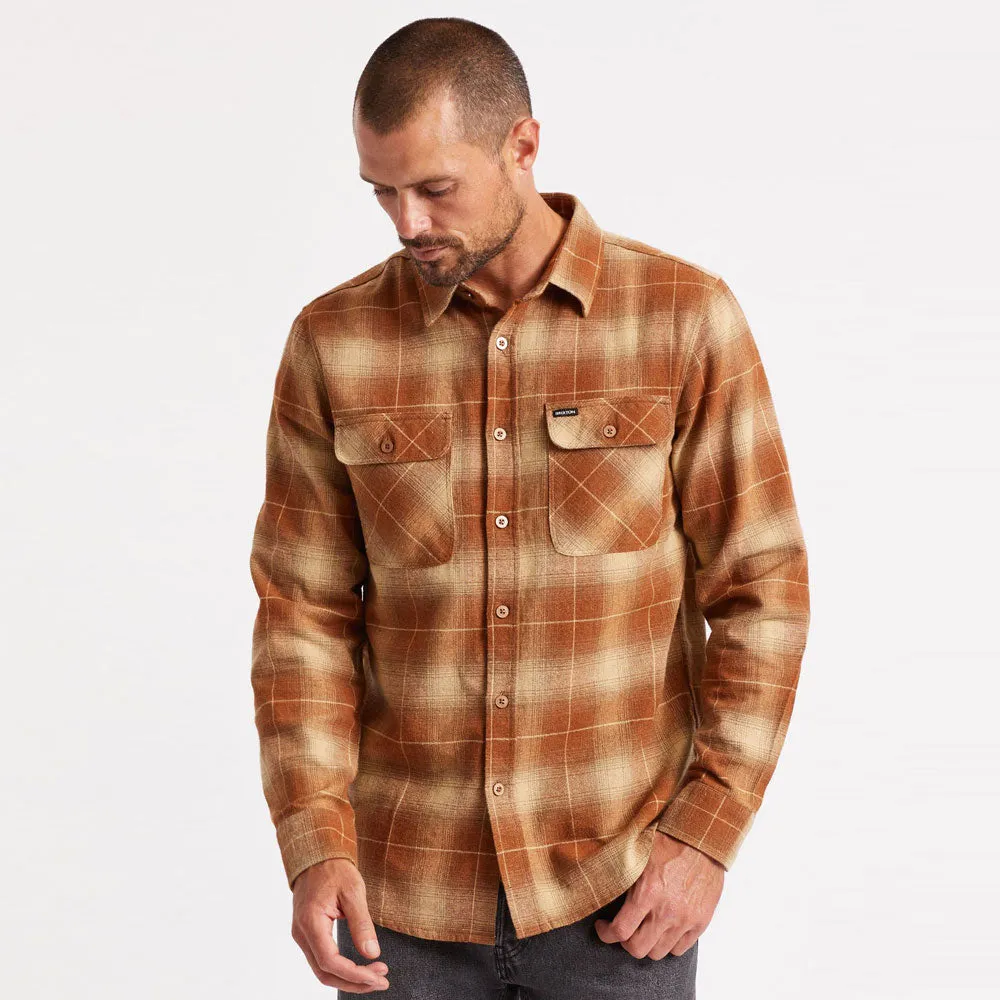 Brixton Bowery Flannel Long Sleeve Shirt Copper