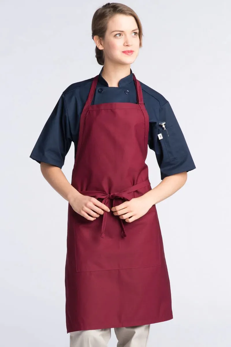 Burgundy Butcher Adjustable Apron (2 Pockets)