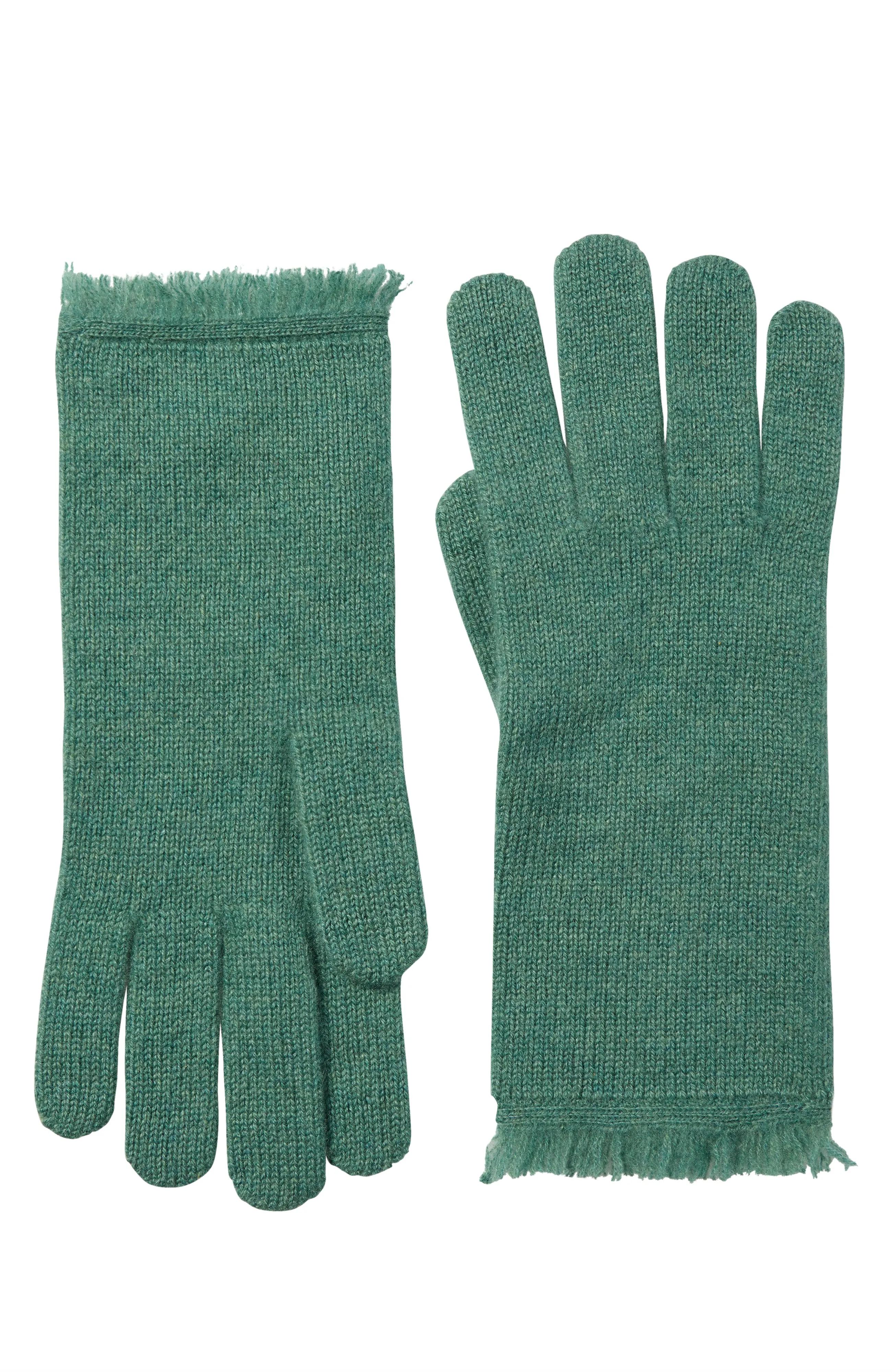 CASHMERE JERSEY GLOVE WITH FRINGE