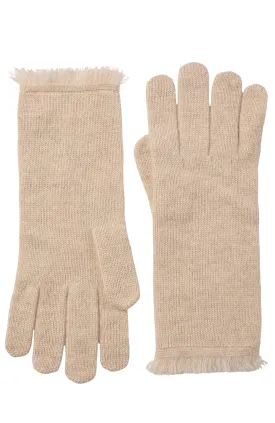 CASHMERE JERSEY GLOVE WITH FRINGE