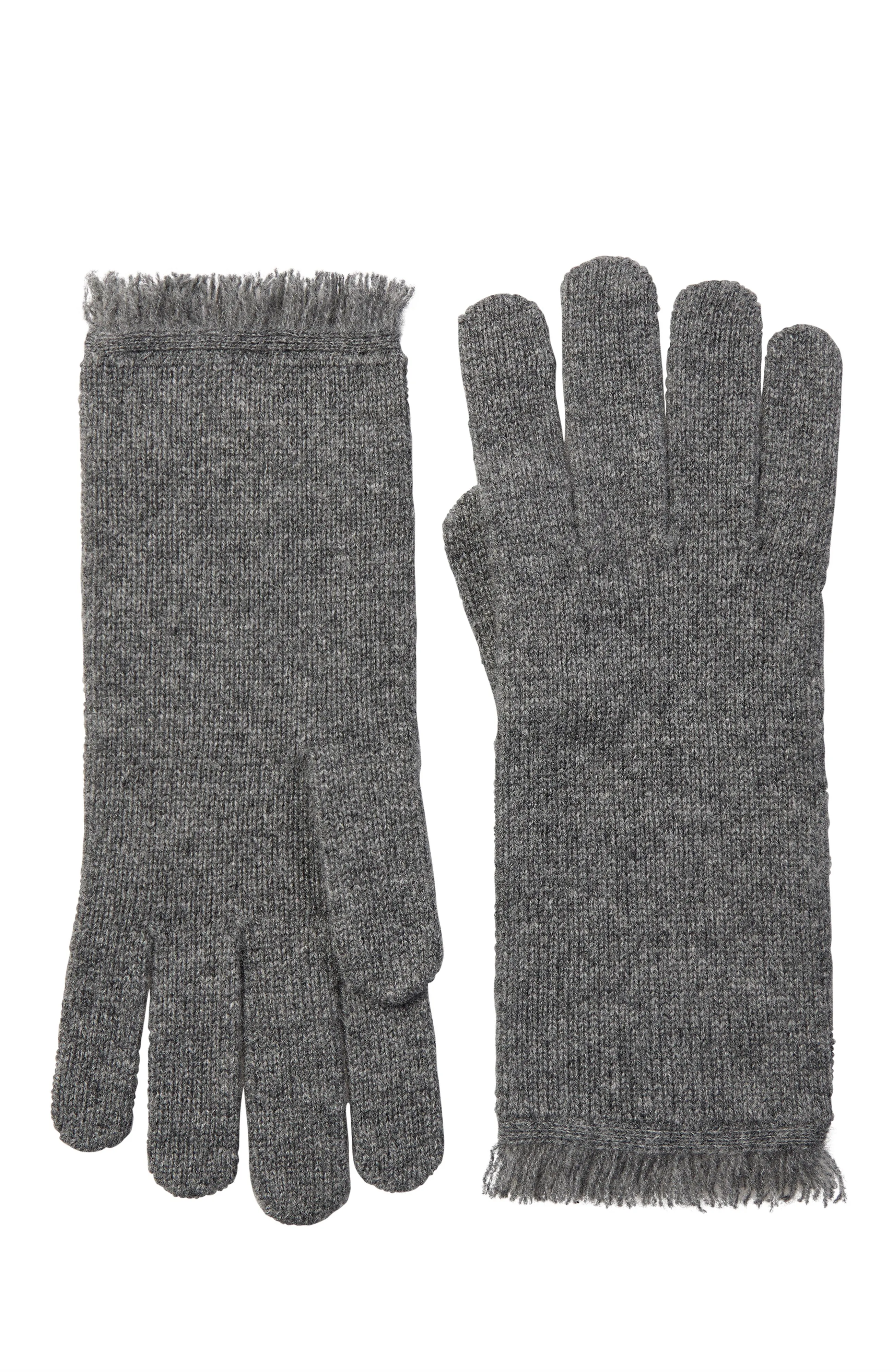 CASHMERE JERSEY GLOVE WITH FRINGE