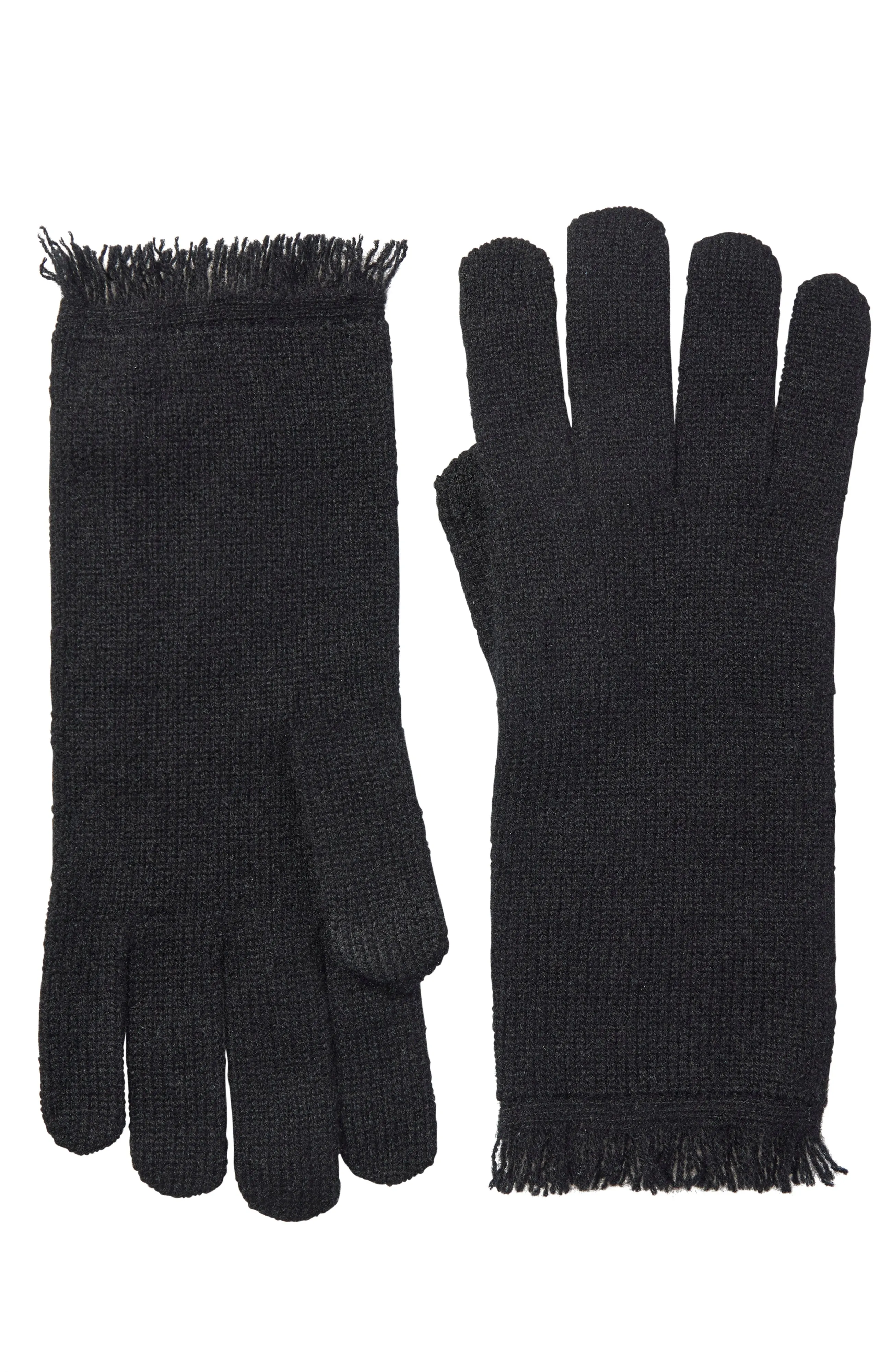 CASHMERE JERSEY GLOVE WITH FRINGE