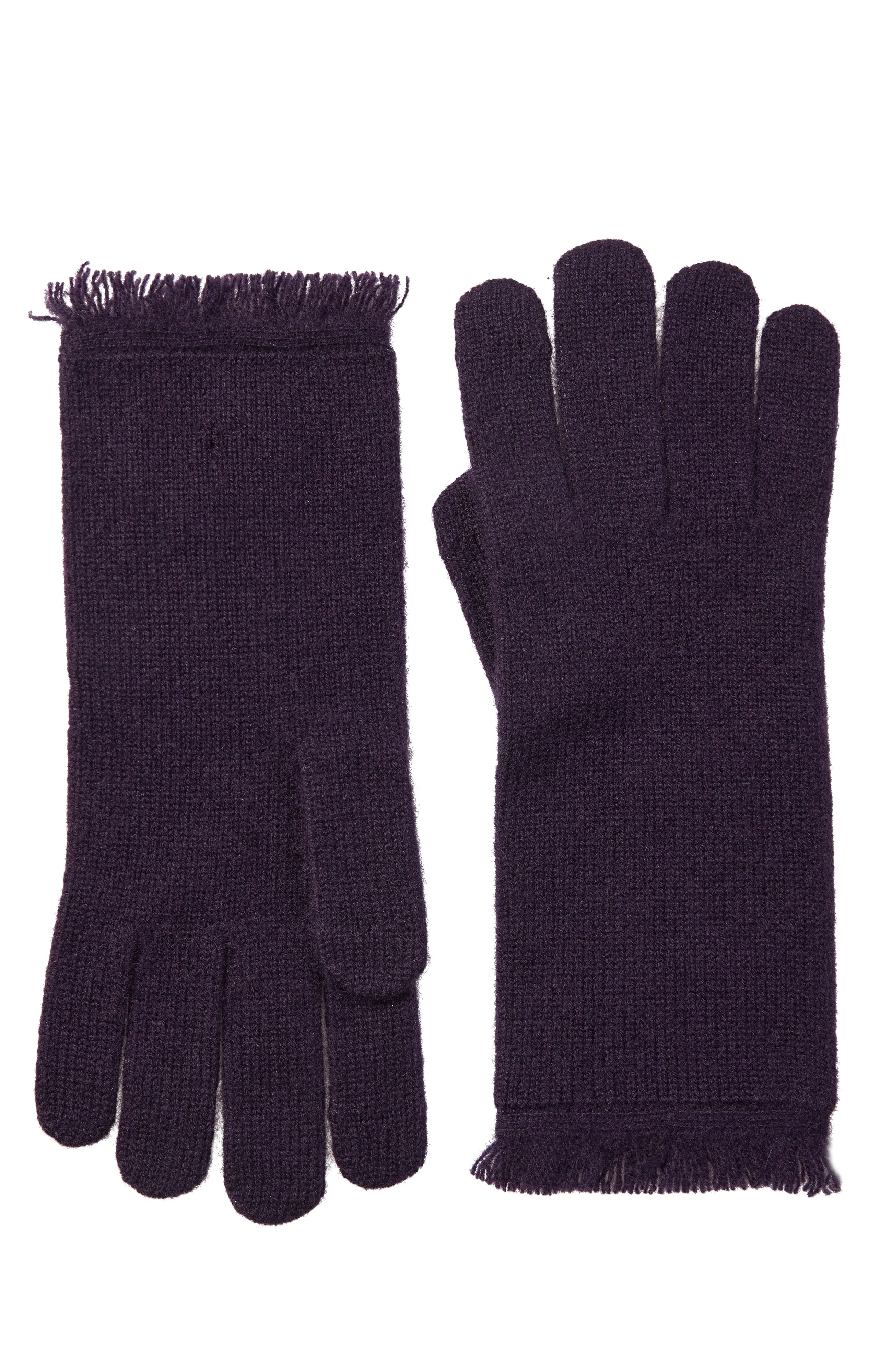 CASHMERE JERSEY GLOVE WITH FRINGE