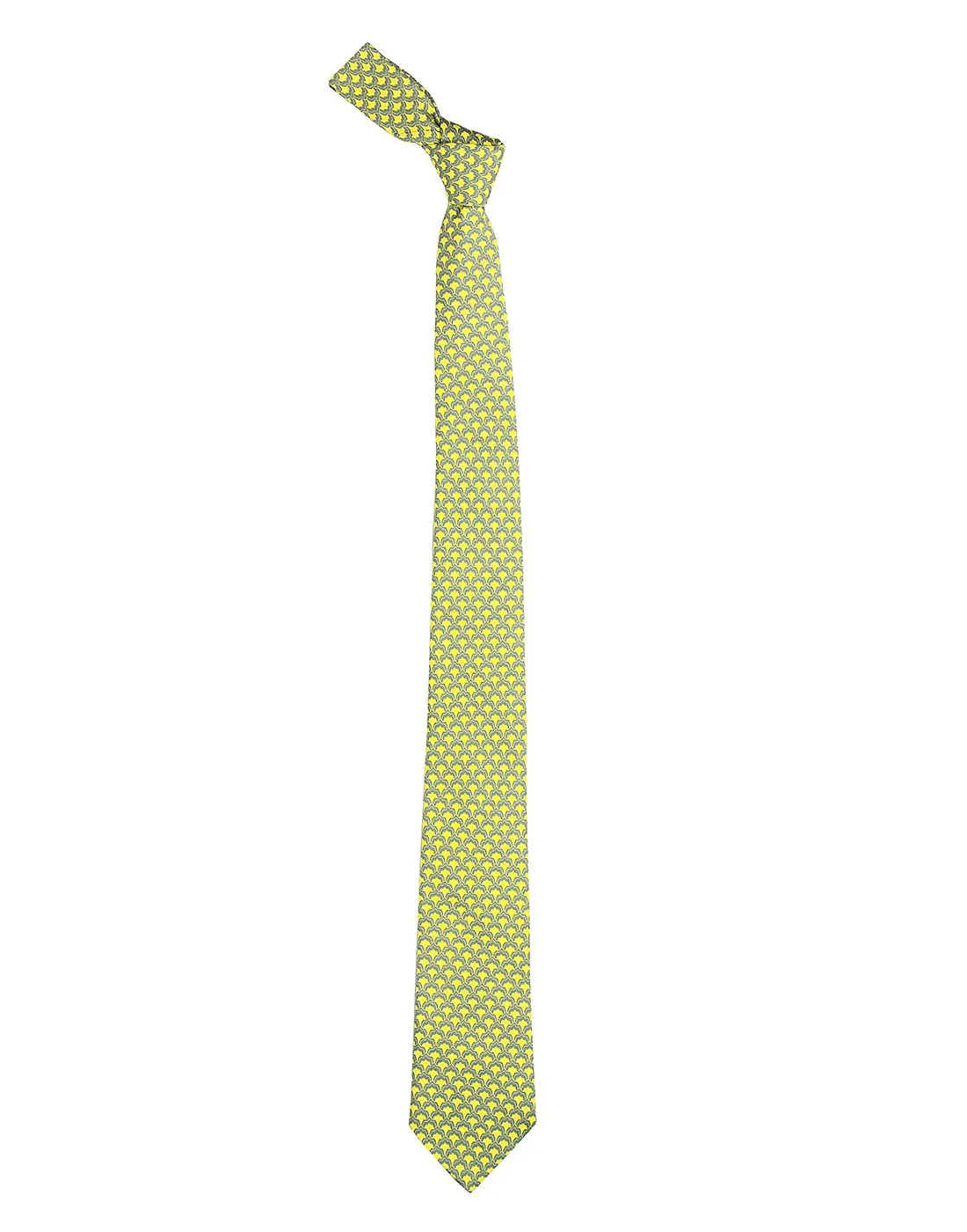 Chokore Grey & Lemon Green Silk Tie - Indian at Heart line