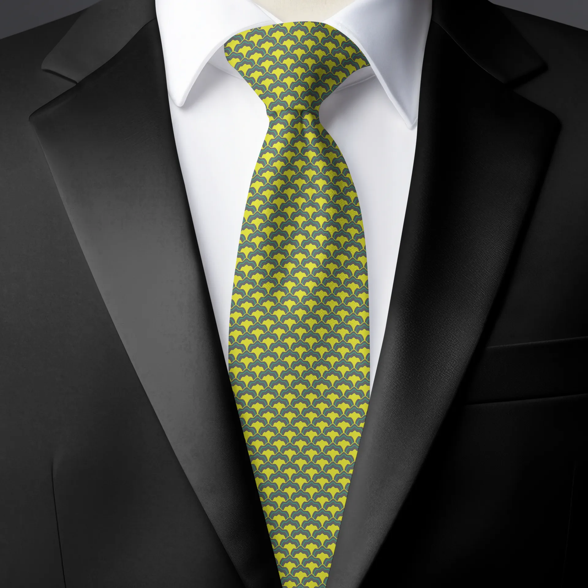 Chokore Grey & Lemon Green Silk Tie - Indian at Heart line