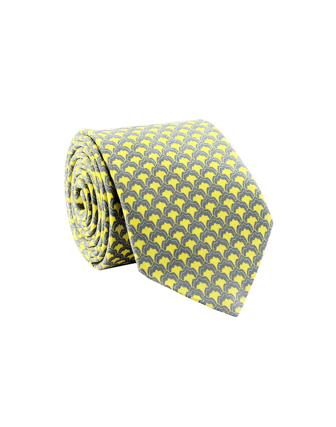 Chokore Grey & Lemon Green Silk Tie - Indian at Heart line