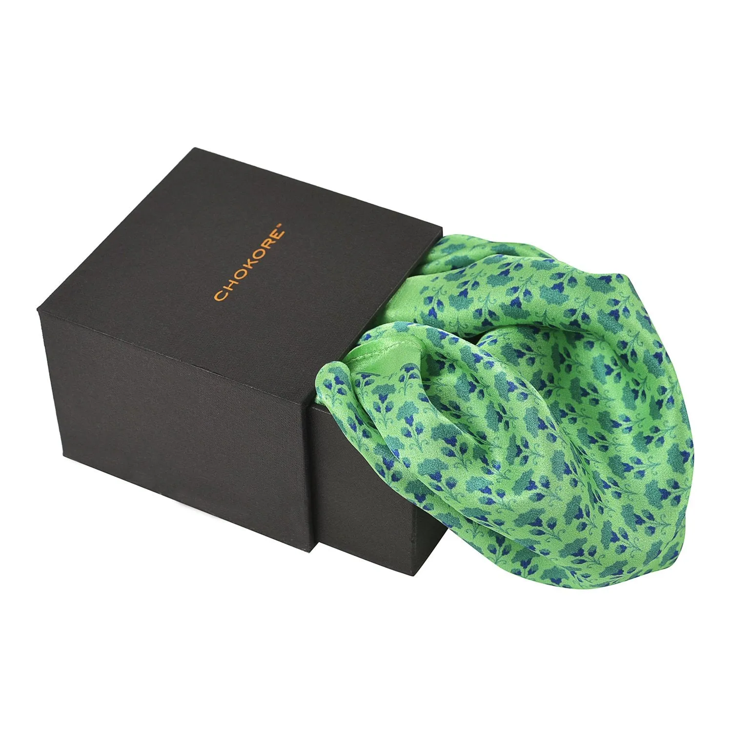 Chokore Light Green Silk Pocket Square - Indian At Heart line