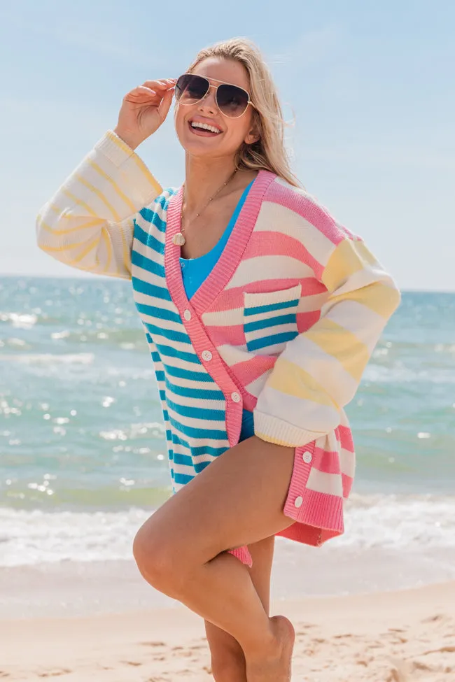 Coastal Charm Multi Stripe Cardigan