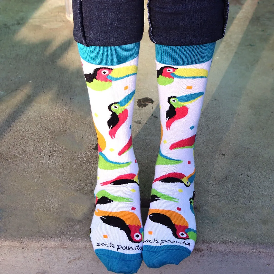 Colorful Toucan Pattern Socks for Tweens