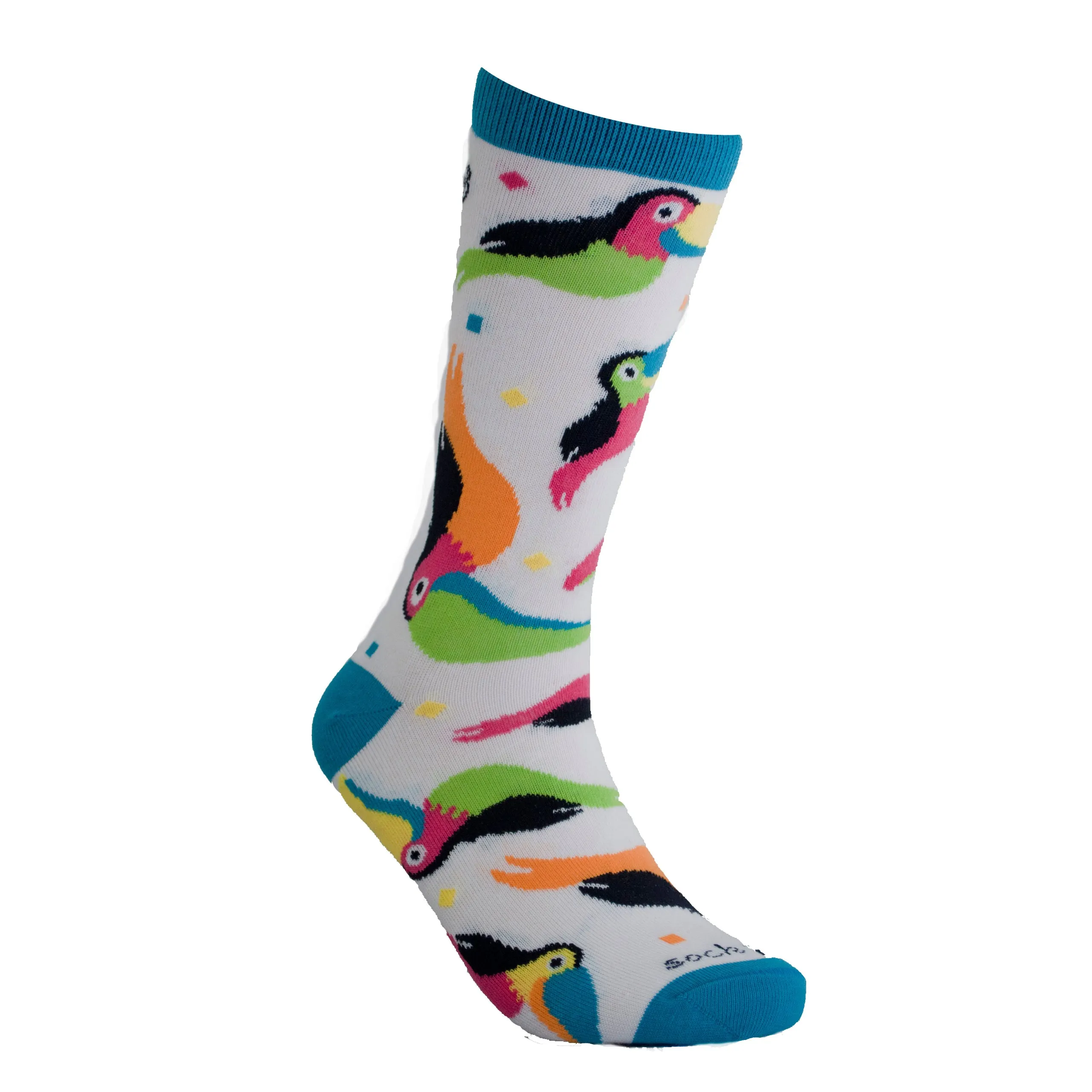 Colorful Toucan Pattern Socks for Tweens