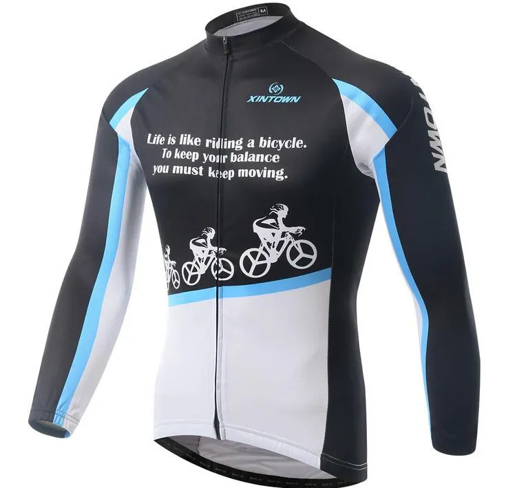 Cool Black white Long Sleeve Cycling Jersey Set