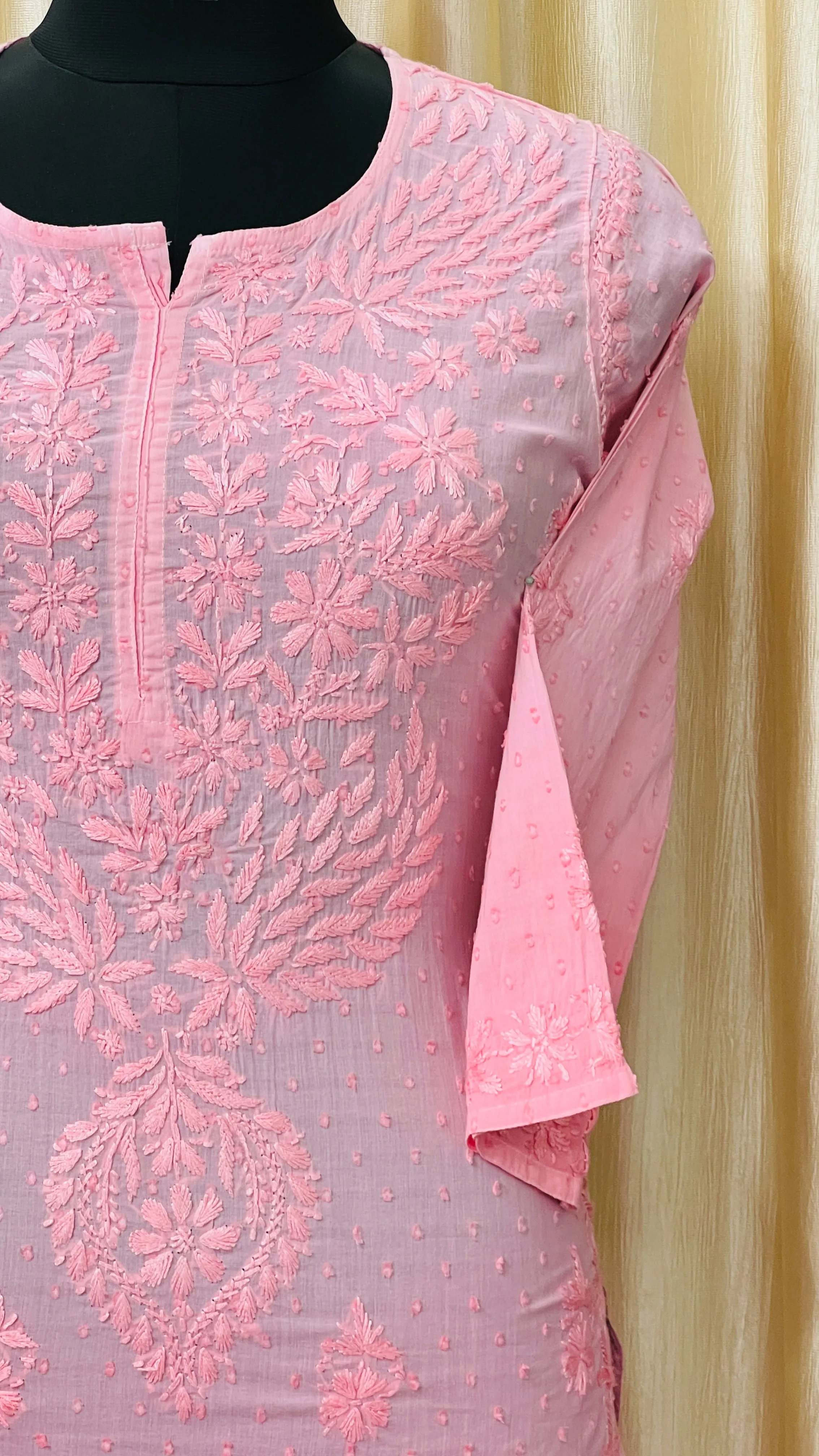 Cotton Dyeable chikan kurti