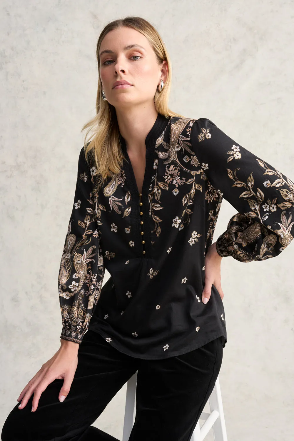 Cotton Sateen Blouse