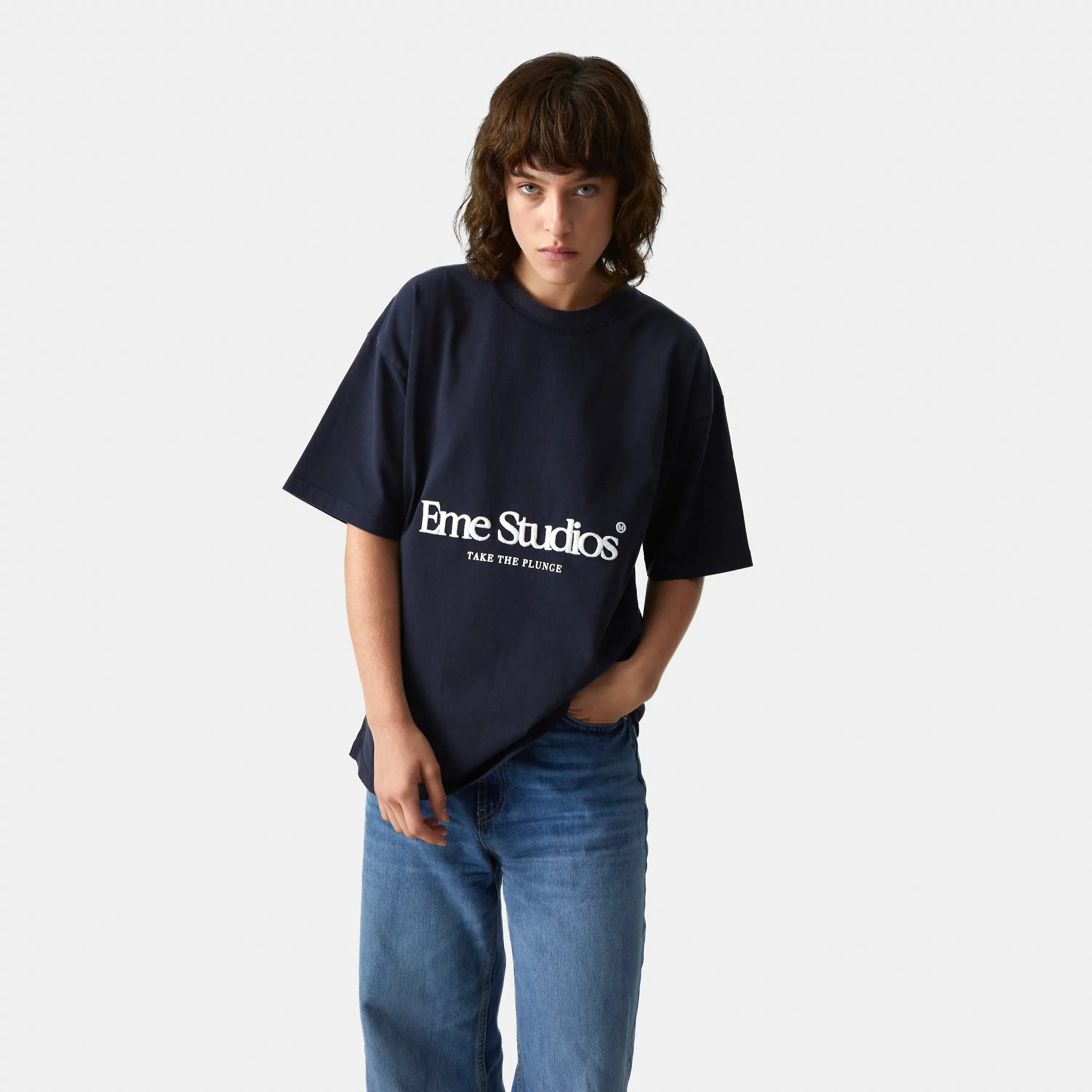 Crockett Navy Oversized Tee