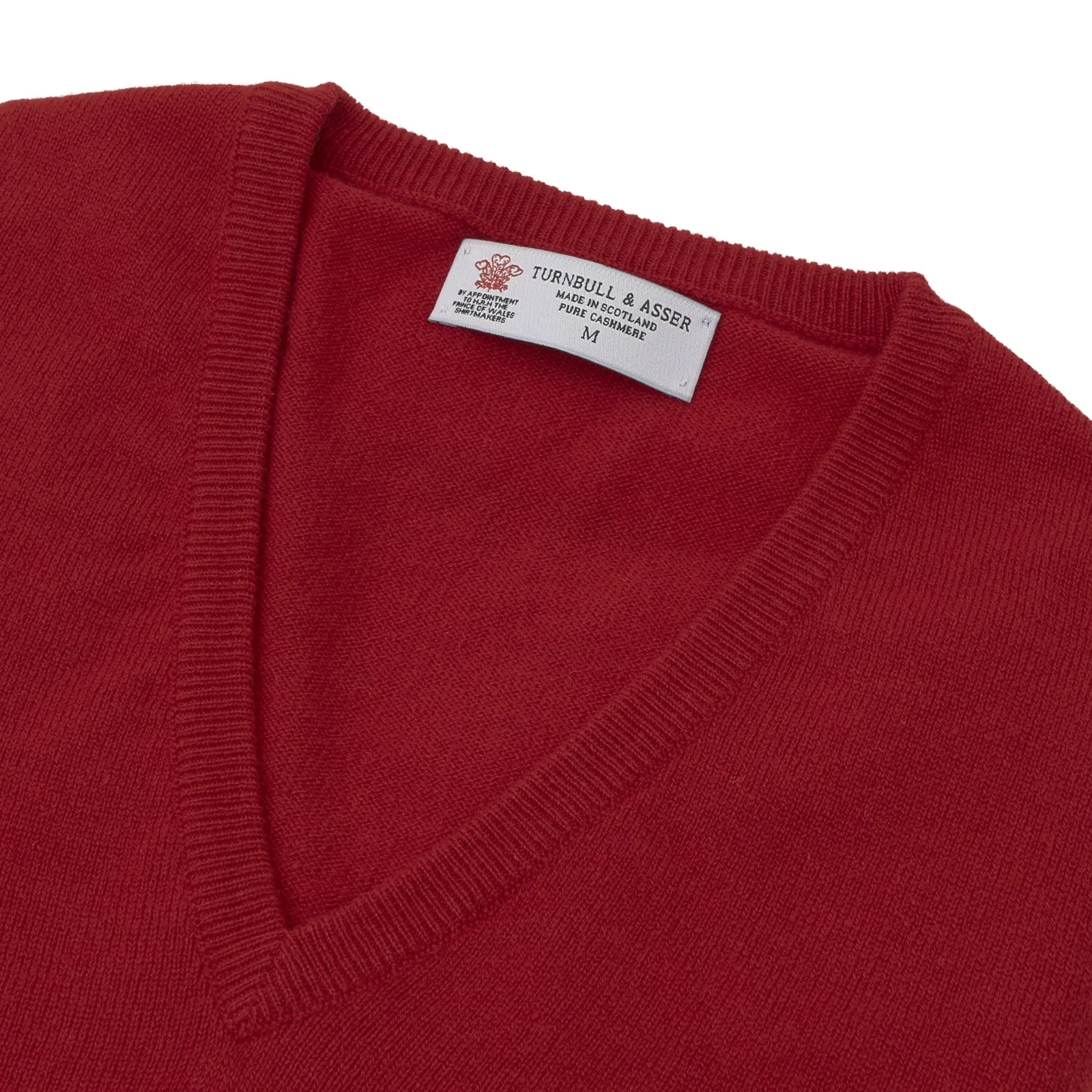 Deep Red V-Neck Cashmere Jumper