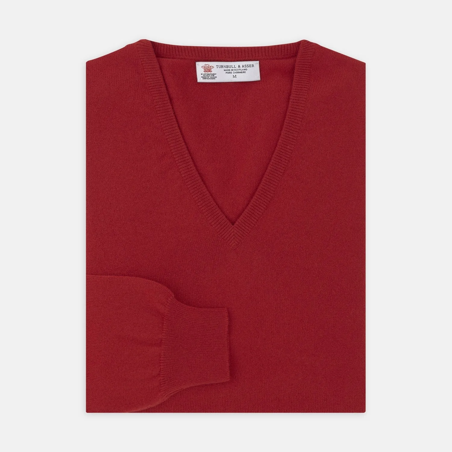 Deep Red V-Neck Cashmere Jumper