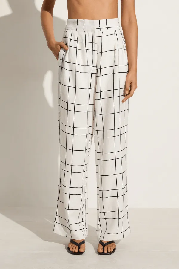 Duomo Pant Letizia Check White