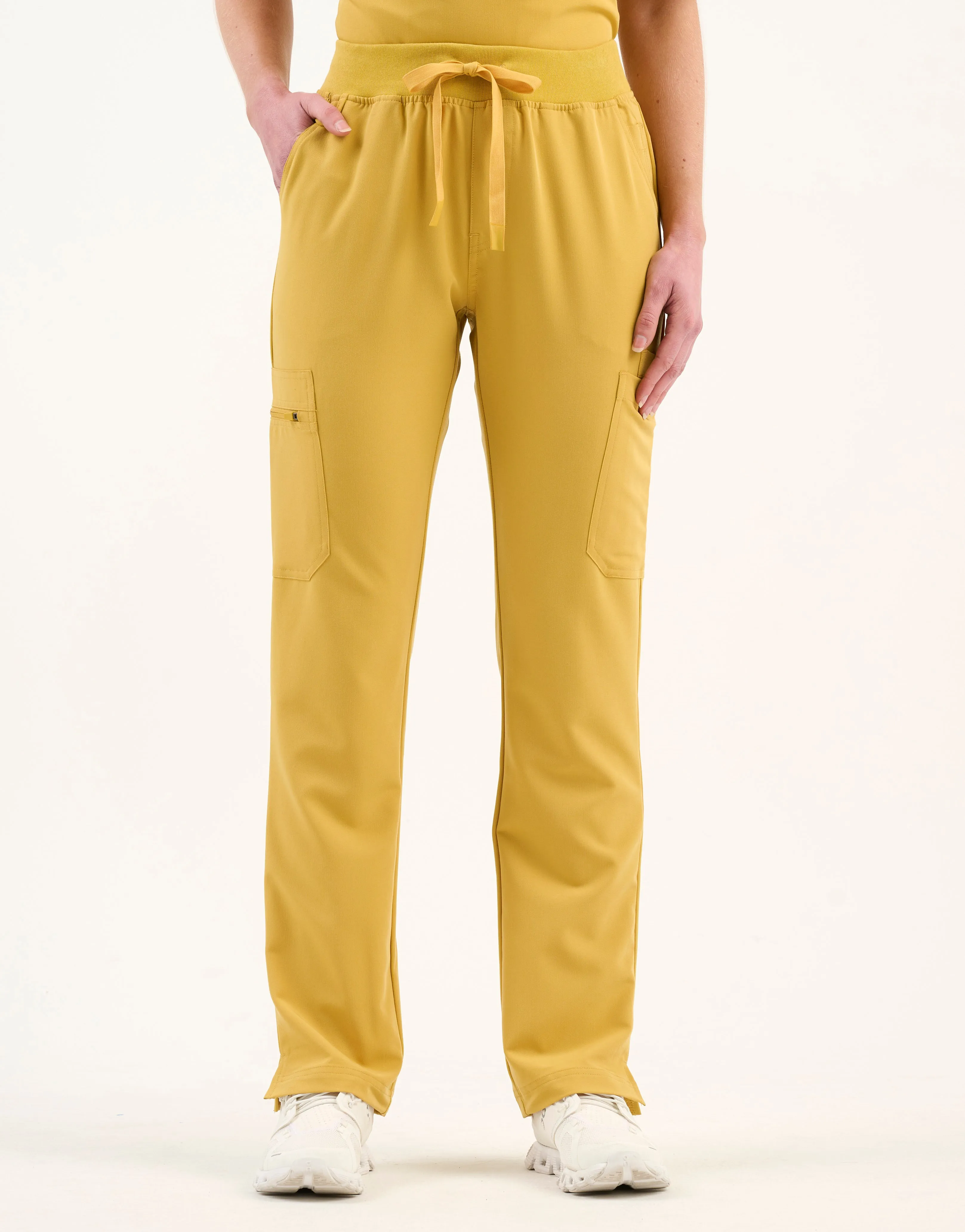 Essential Multi-Pocket Scrub Pants - Yellow Gold