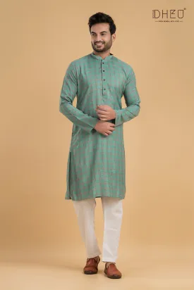 Exclusive Checks Cotton Kurta