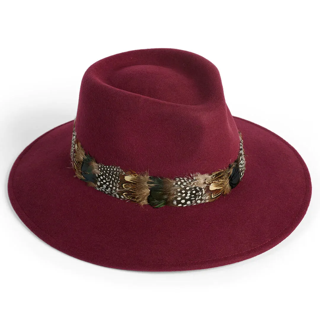 Failsworth Wool Felt Fedora Hat With Game Feather Trim